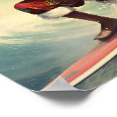 Poster de vacances surf Santa Claus (Coin)