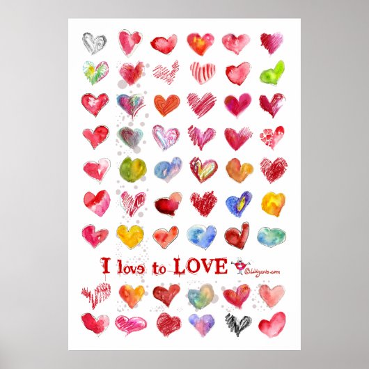 Poster de Valentine Love Hearts (Devant)