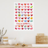 Poster de Valentine Love Hearts (Cuisine)