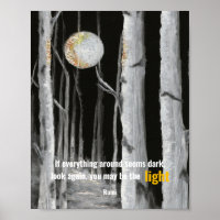 Poster de valeur Arbres Noir Blanc Or Rumi