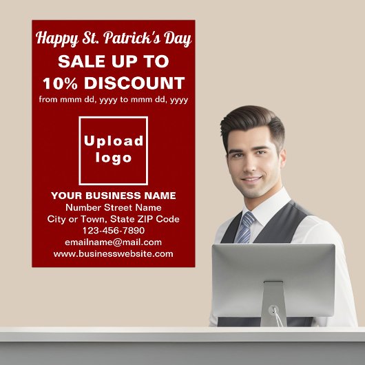 Poster de vente d'affaires Red St. Patrick's Day