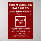Poster de vente d'affaires Red St. Patrick's Day (Devant)