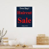 Poster de vente de coupure de cheveux de deux jour (Cuisine)