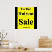 Poster de vente de coupure de cheveux de deux jour (Cuisine)