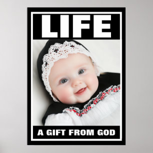 POSTER DE VIE DE FILLE DE BÉBÉ SOURIANT PRO-VIE