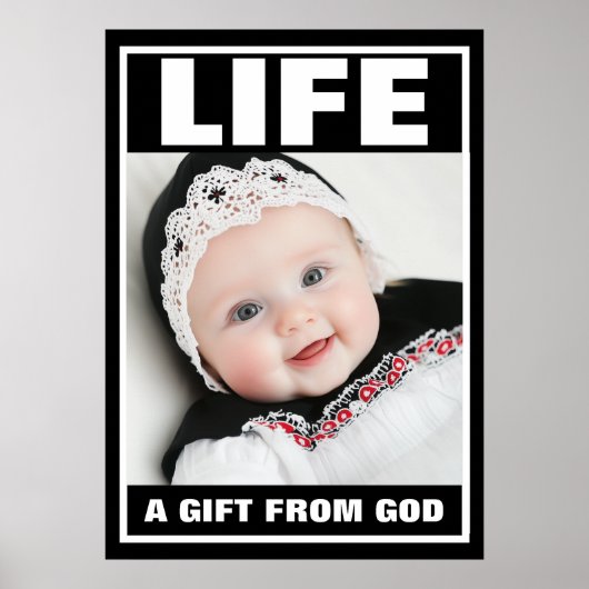 POSTER DE VIE DE FILLE DE BÉBÉ SOURIANT PRO-VIE (Devant)