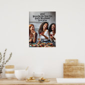 Poster de vin pour les femmes, Drôle Vin Mur Art, (Cuisine)