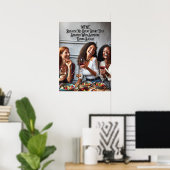 Poster de vin pour les femmes, Drôle Vin Mur Art, (Bureau à domicile)