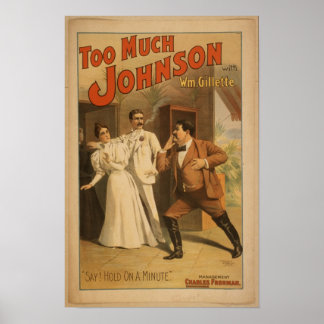 Poster de vintage Art Too Much Johnson