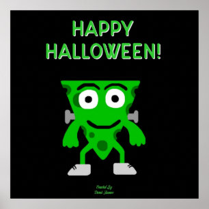 Poster de voeux d'Halloween FrankenCheese