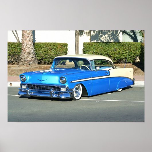 poster de voiture bleu classique (Devant)