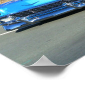 poster de voiture bleu classique (Coin)