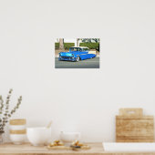 poster de voiture bleu classique (Cuisine)