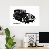 Poster de voiture classique (Bureau à domicile)