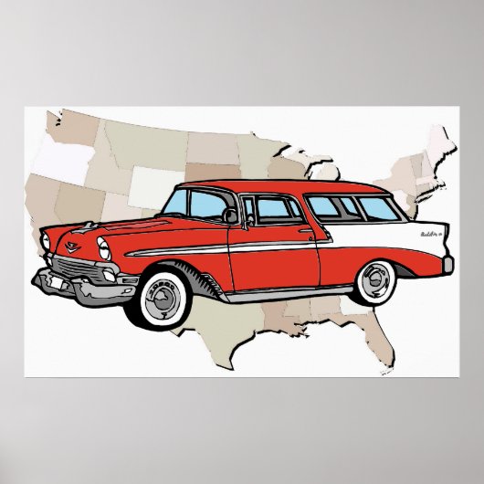 Poster de voiture classique Chevy Nomad vintage 19 (Devant)