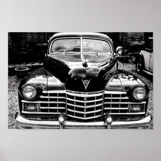 POSTER DE VOITURE CLASSIQUE NOIR (Devant)