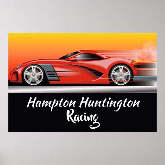 Poster de voiture de course énorme vous Customisez (Devant)