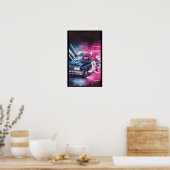 Poster de voiture de police Synthwave Neon (Cuisine)