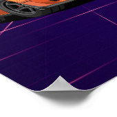 Poster de voiture Demon Muscle - Retro Style Synth (Coin)