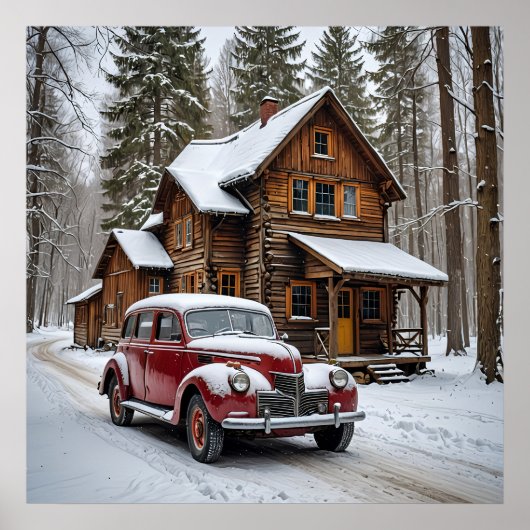 Poster de voiture d'hiver (Devant)