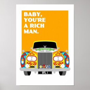 Poster de voiture Lennon Classic Painted Psychedel