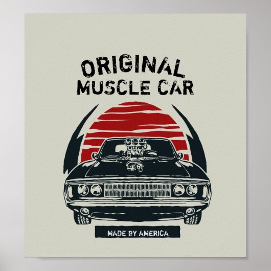 Poster de voiture musculaire (Devant)