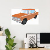 Poster de voiture Retro Tan (Bureau à domicile)