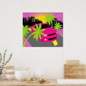 Poster de voiture rose chaud imprimé (Cuisine)