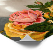Poster de votre Mariage photo pour Roses vintages (Coin)
