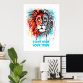 Poster de votre tribu Lion Imprimer (Bureau à domicile)