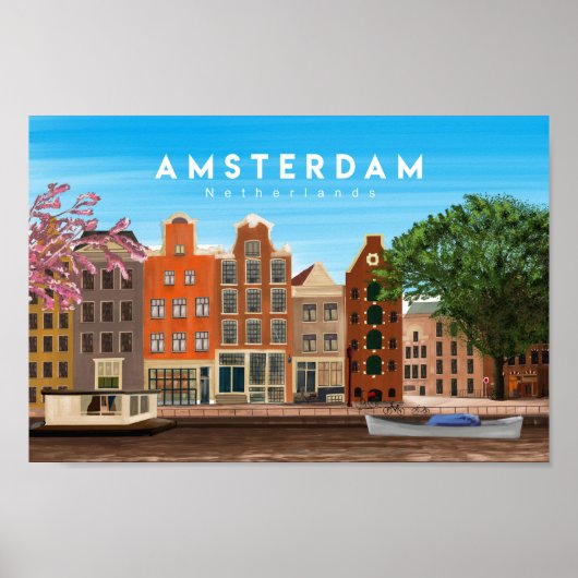 poster de voyage à Amsterdam Pays-Bas (Devant)