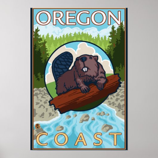 Poster de voyage Beaver & RiverCoastVintage (Devant)