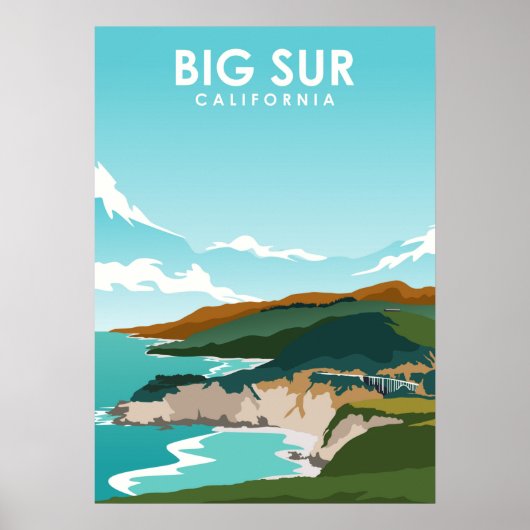 Poster de voyage Big Sur California Nature (Devant)