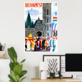 Poster de voyage Budapest, Hongrie (Bureau à domicile)