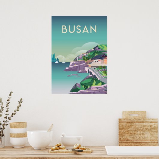 Poster de voyage Busan Corée du Sud (Cuisine)