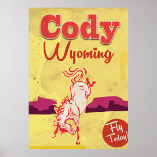 Poster de voyage Cody Wyoming vintage