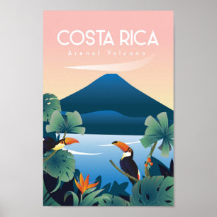 Poster de voyage costaricain vintage