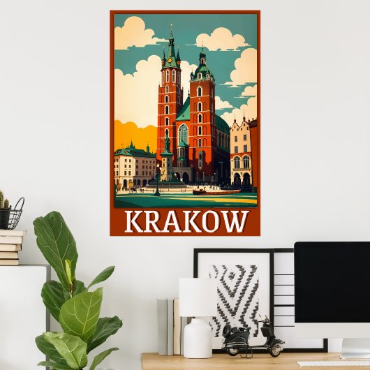 Poster de voyage Cracovie Art mur (Bureau à domicile)