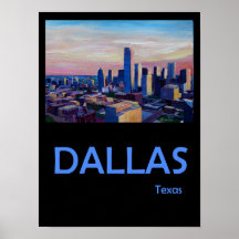 Poster de voyage Dallas Texas Retro