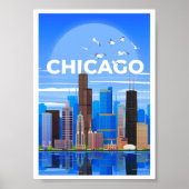 Poster de voyage de Chicago WallArt (Devant)