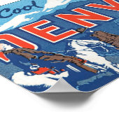 Poster de voyage de Denver couleur cool (Coin)