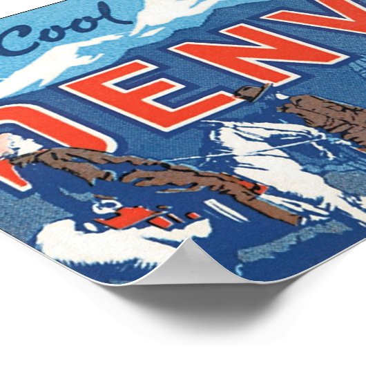 Poster de voyage de Denver couleur cool (Coin)
