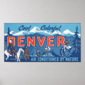 Poster de voyage de Denver couleur cool (Devant)