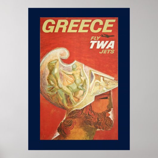Poster de voyage de Grèce vintage (Devant)