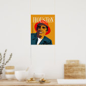 Poster de voyage de Houston, Texas (Cuisine)