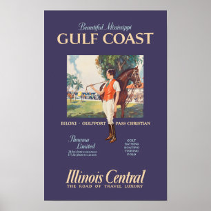 Poster de voyage de la côte du golfe du Mississipp