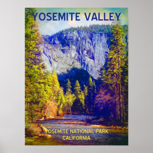 Poster de voyage de la vallée Yosemite (Devant)