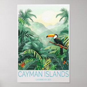 Poster de voyage de l'île Cayman, Mur de la mer de