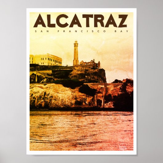 Poster de voyage de l'île vintage Alcatraz (Devant)