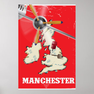 Poster de voyage de Manchester vintage